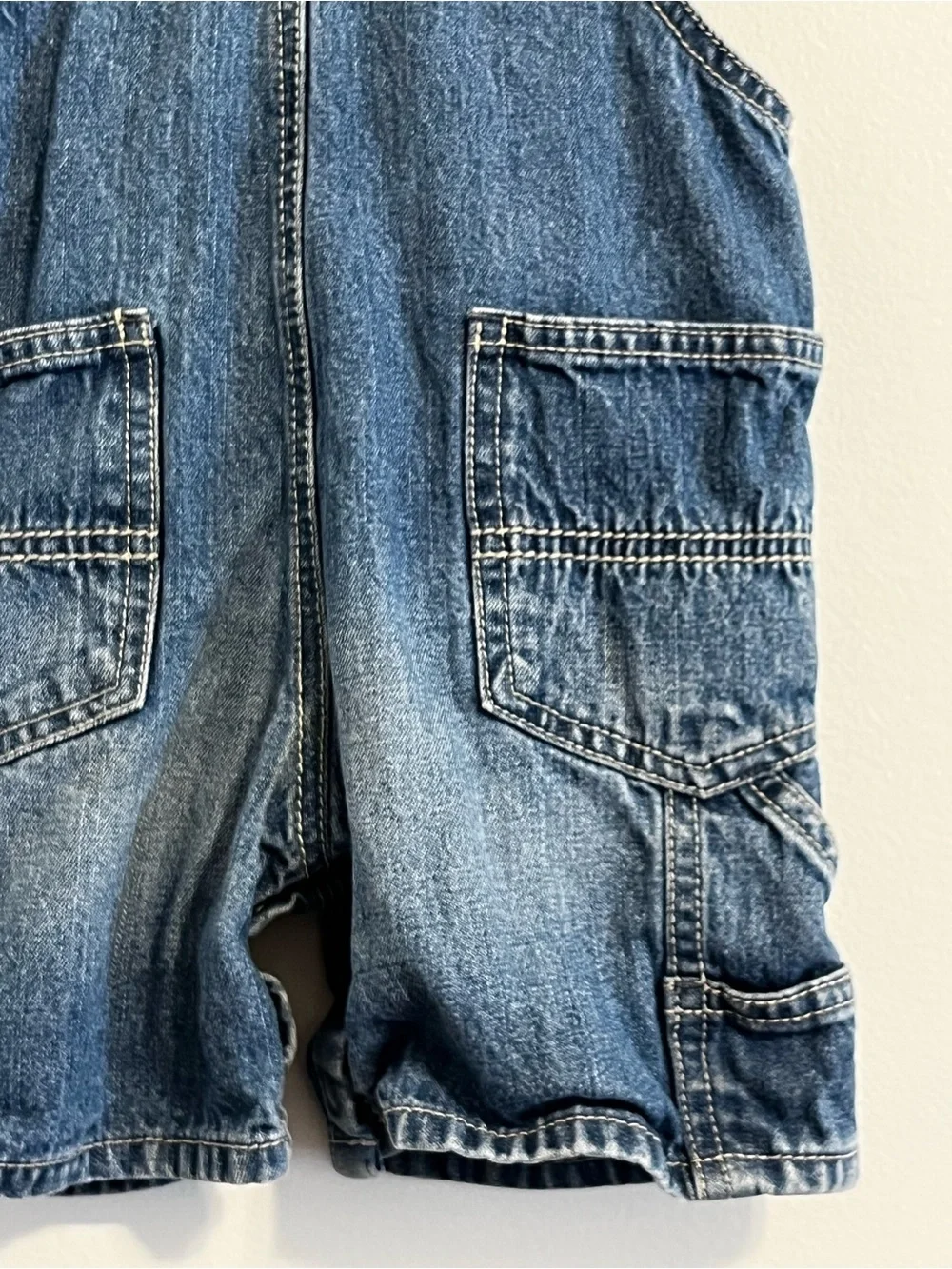 Vintage 90s OshKosh B’gosh Vestbak Blue Denim Jean Shortalls Overalls 18mo